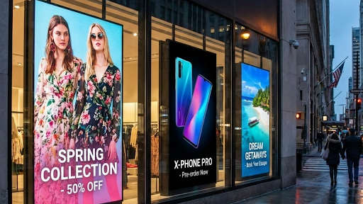 Digital window display screens